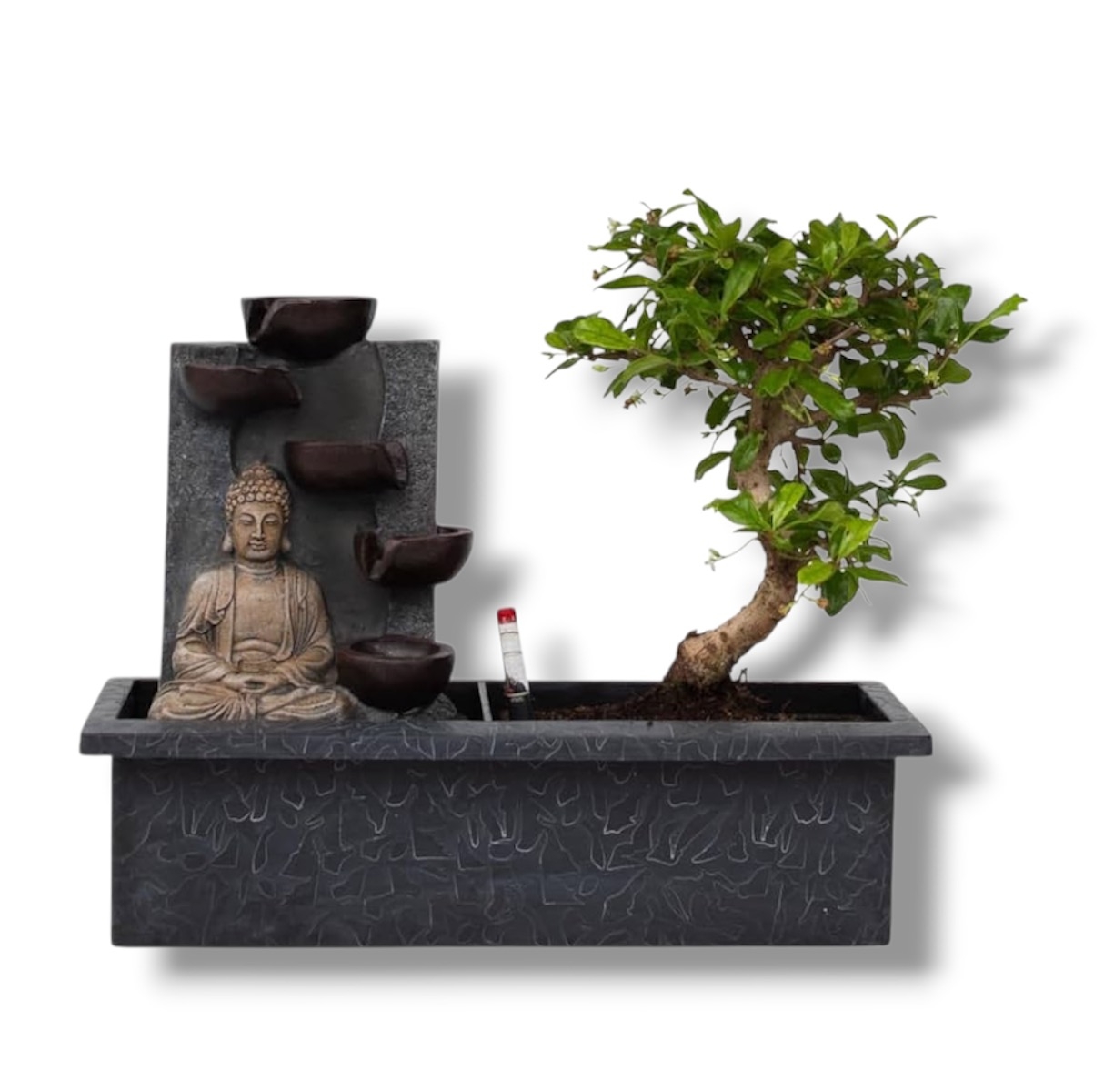 bonsaj vodopad s buddoj